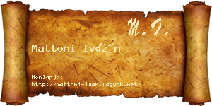 Mattoni Iván névjegykártya